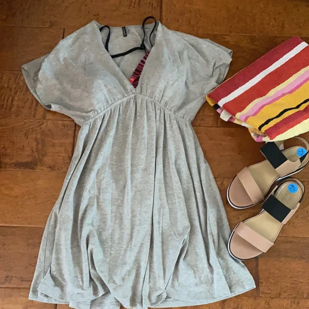 Fire Los Angeles Swim Coverup Heather Gray  stretch Vneck size Medium